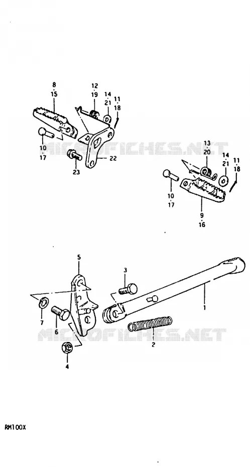 STAND - FOOTREST Suzuki MOTO 100 RM 1996  RM100T(N/T/X)