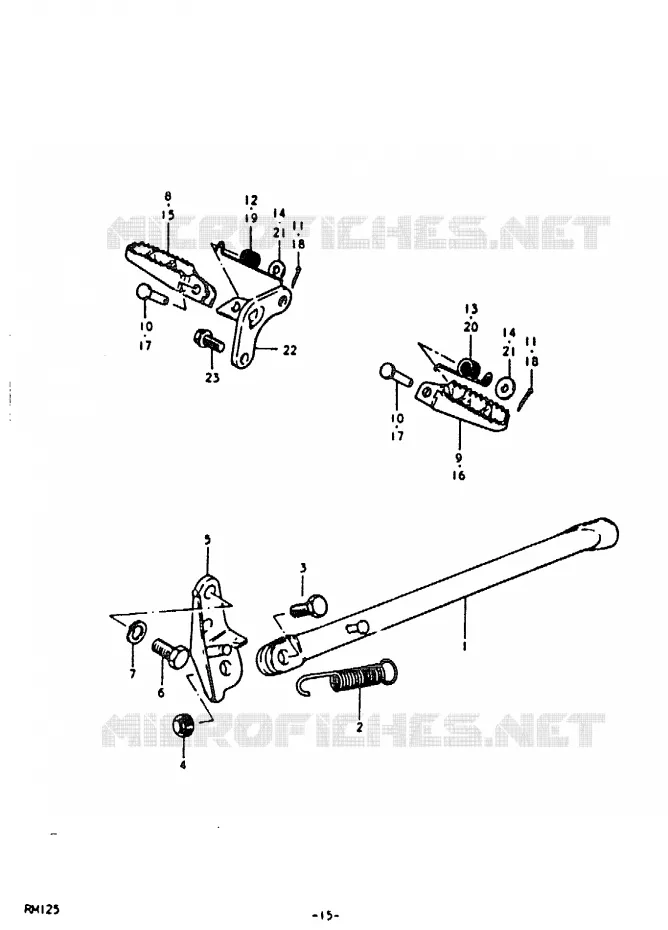 STAND - FOOTREST Suzuki MOTO 125 RM 1979  RM125N