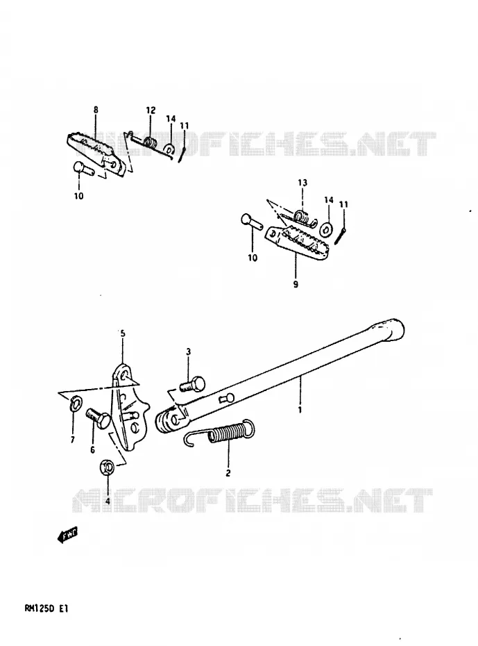 STAND - FOOTREST Suzuki MOTO 125 RM 1983  RM125D