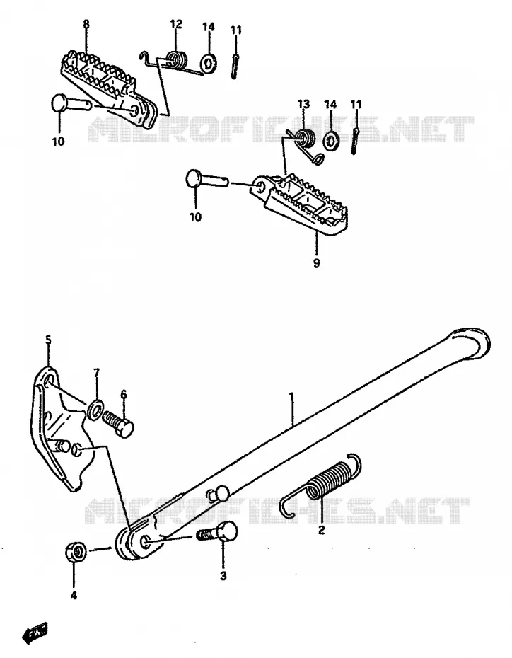 STAND - FOOTREST Suzuki MOTO 125 RM 1987  RM125H(G/H/J)