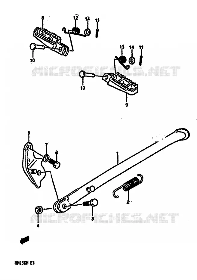 STAND - FOOTREST Suzuki MOTO 250 RM 1986  RM250G(G/H)