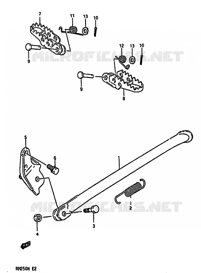 STAND - FOOTREST Suzuki MOTO 250 RM 1992  RM250N(K/L/M/N)