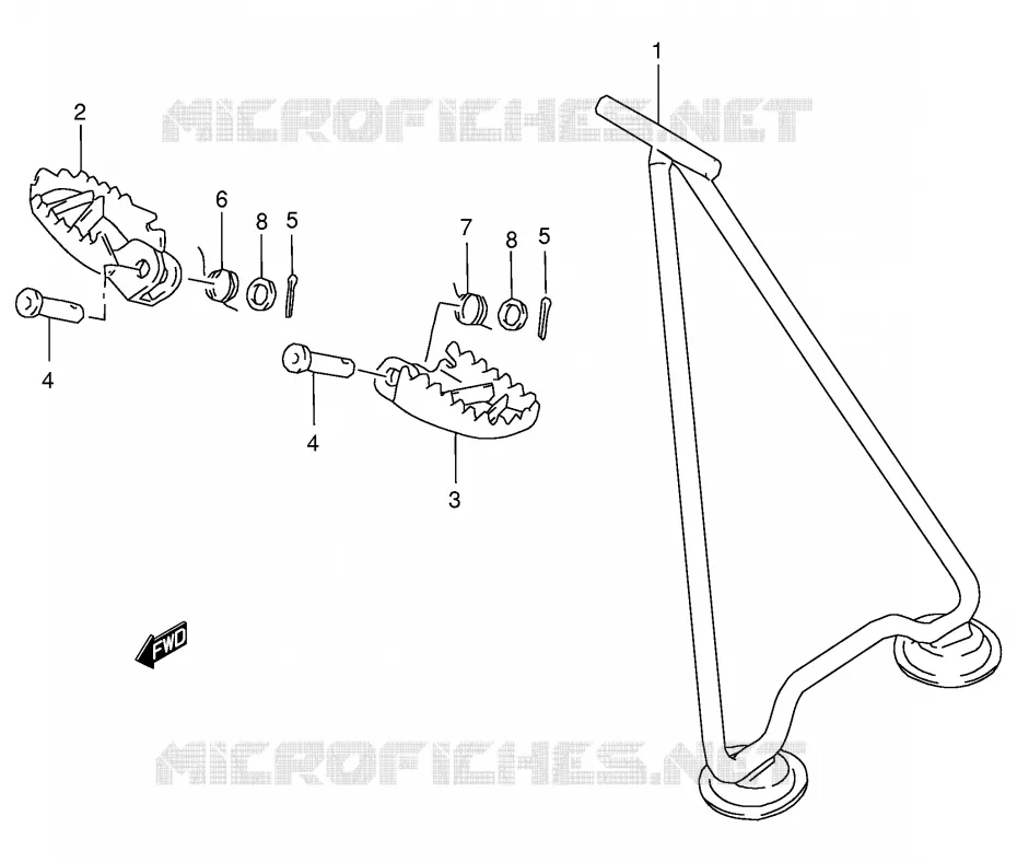 STAND - FOOTREST Suzuki MOTO 250 RM 1996  RM250T(E3/E28)