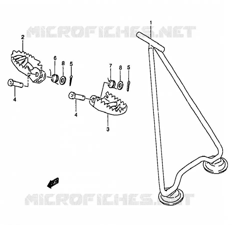 STAND - FOOTREST Suzuki MOTO 250 RM 1996  RM250T(T/V/W/X/Y)