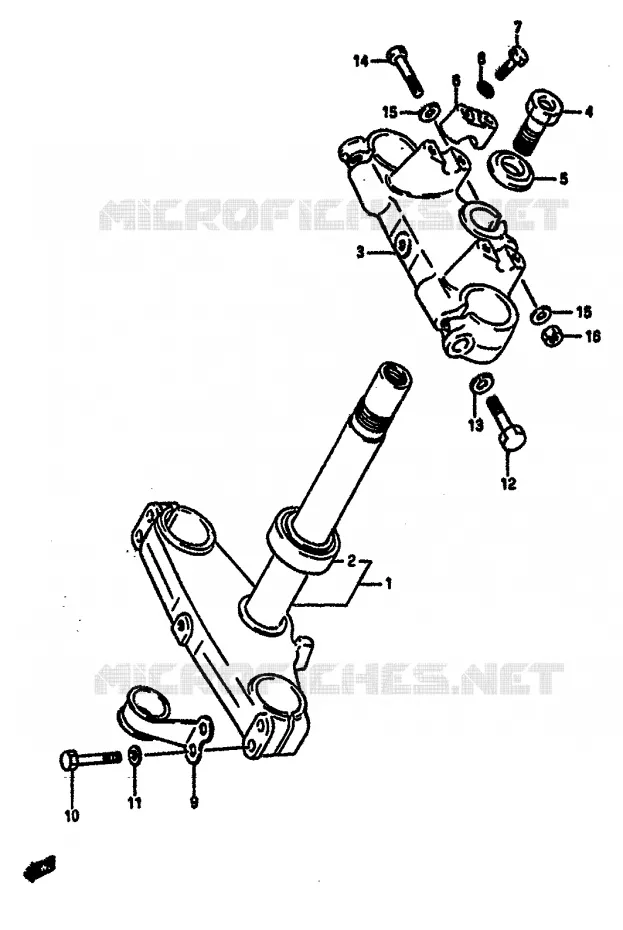 STEERING COLUMN (MODEL F) Suzuki MOTO 125 RM 1985  RM125F(E/F)