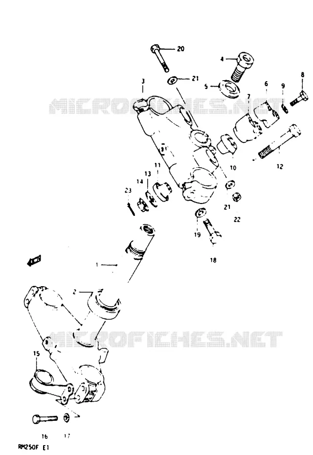 STEERING COLUMN (MODEL F) Suzuki MOTO 250 RM 1984  RM250E(E/F)