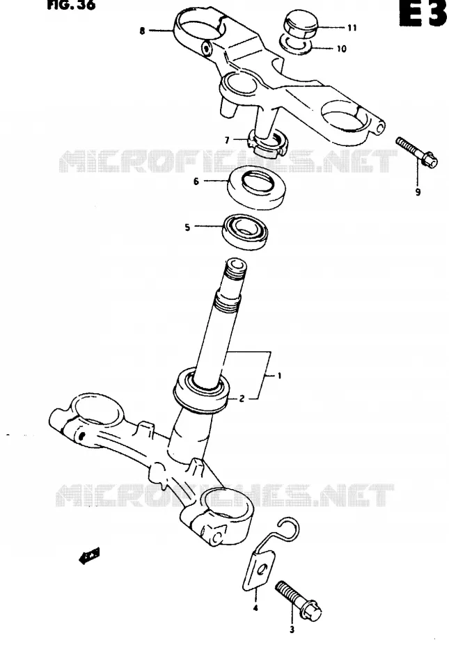 STEERING COLUMN Suzuki MOTO 125 RG 1992  RG125FUN(N/P/R)