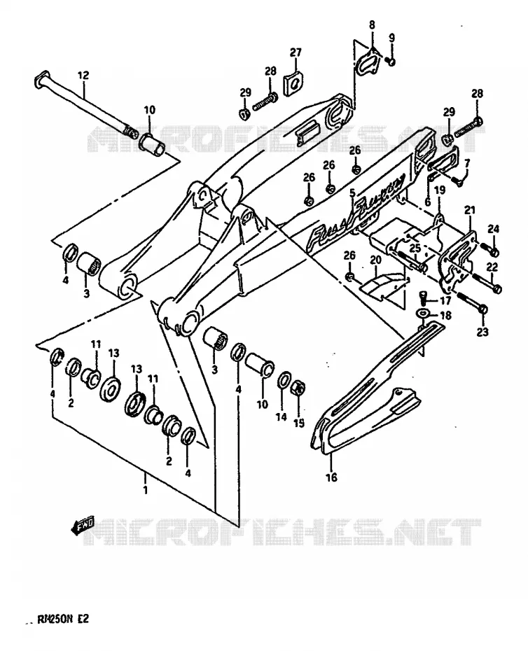SWINGARM (MODEL K/L) Suzuki MOTO 250 RM 1990  RM250L(K/L/M/N)