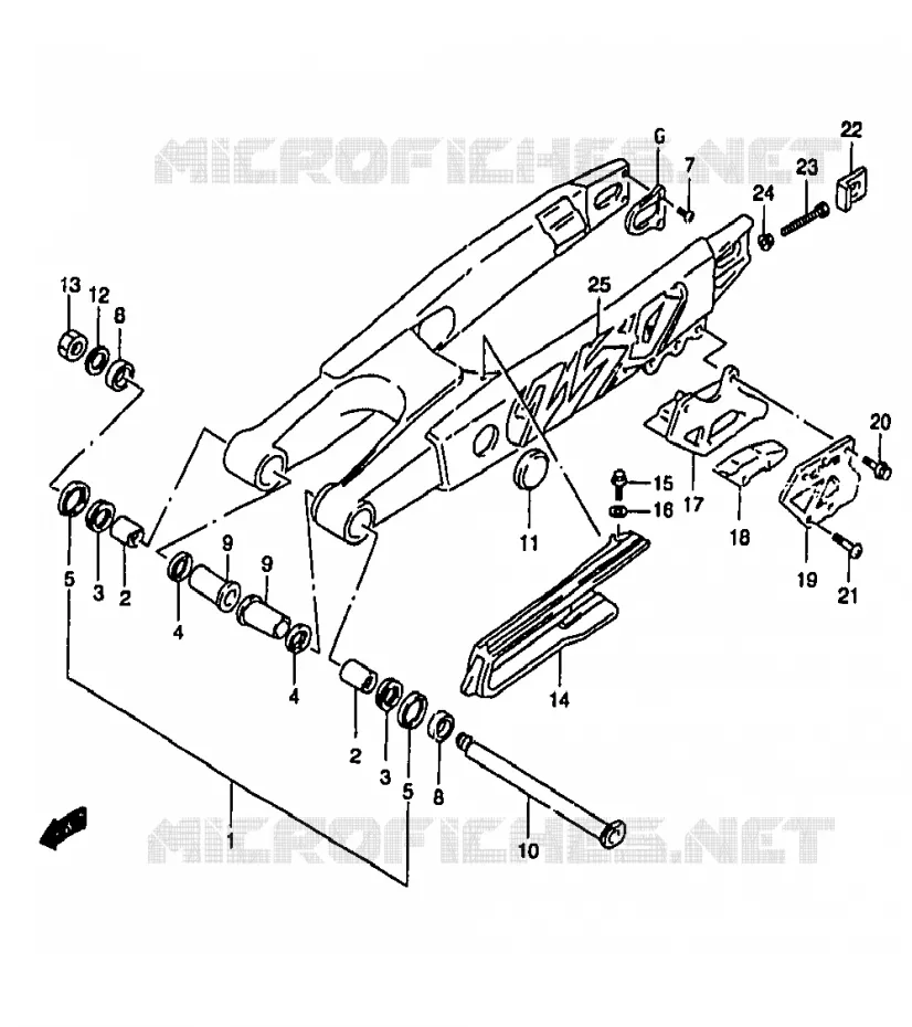SWINGARM (MODEL T) Suzuki MOTO 250 RM 2000  RM250Y(T/V/W/X/Y)
