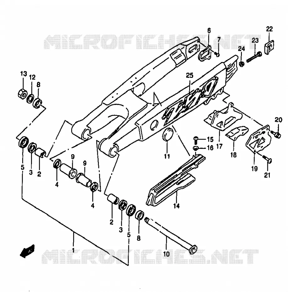 SWINGARM (MODEL V) Suzuki MOTO 250 RM 1998  RM250W(T/V/W/X/Y)