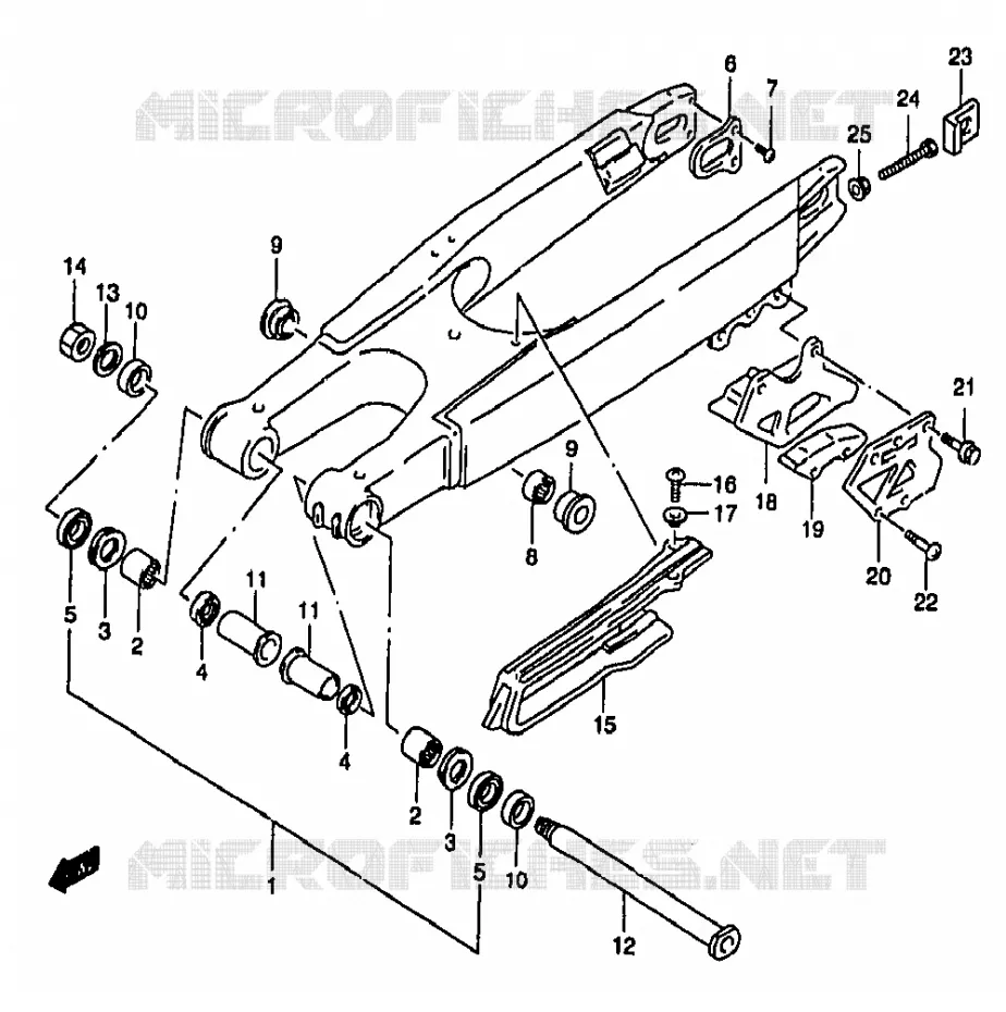 SWINGARM (MODEL W) Suzuki MOTO 250 RM 1999  RM250X(T/V/W/X/Y)