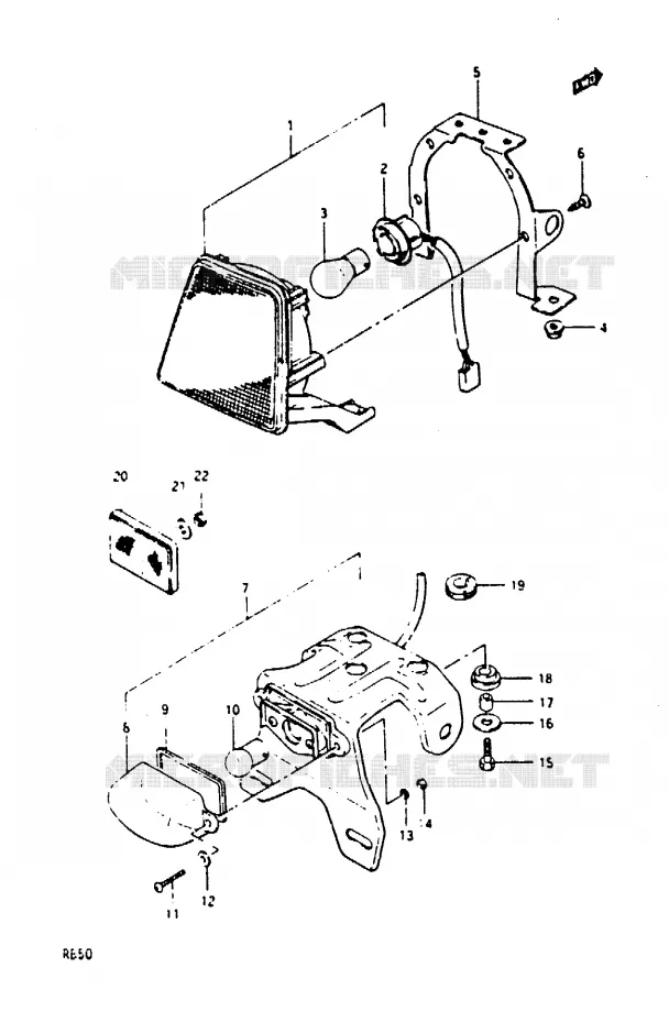 TAIL LIGHT ASSEMBLY Suzuki MOTO 50 Autres-modeles 1987  RB50H