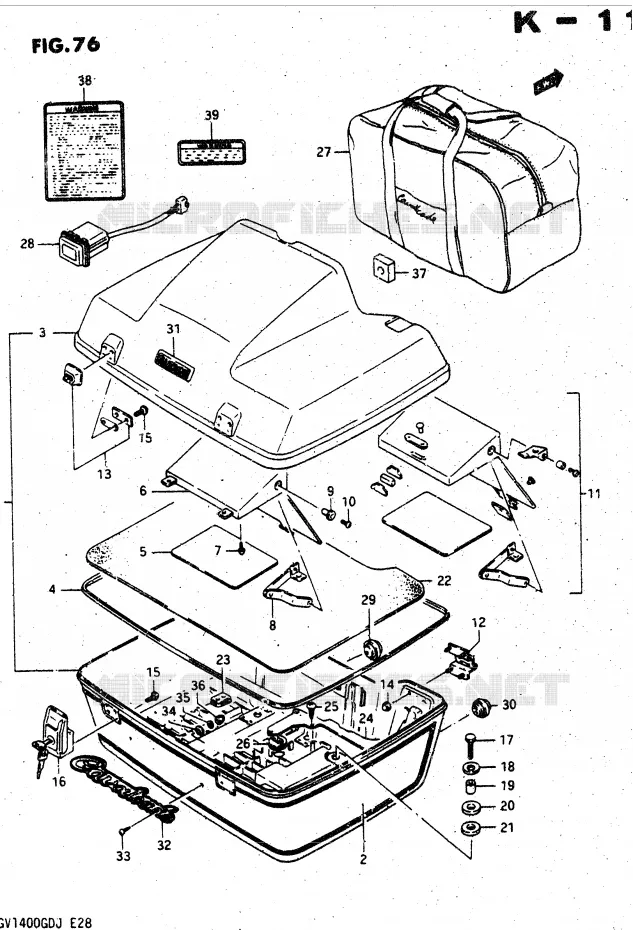 TRUNK (MODEL G) Suzuki MOTO 1400 CAVALCADE 1987  GV1400GDH(DG-DJ/CJ)