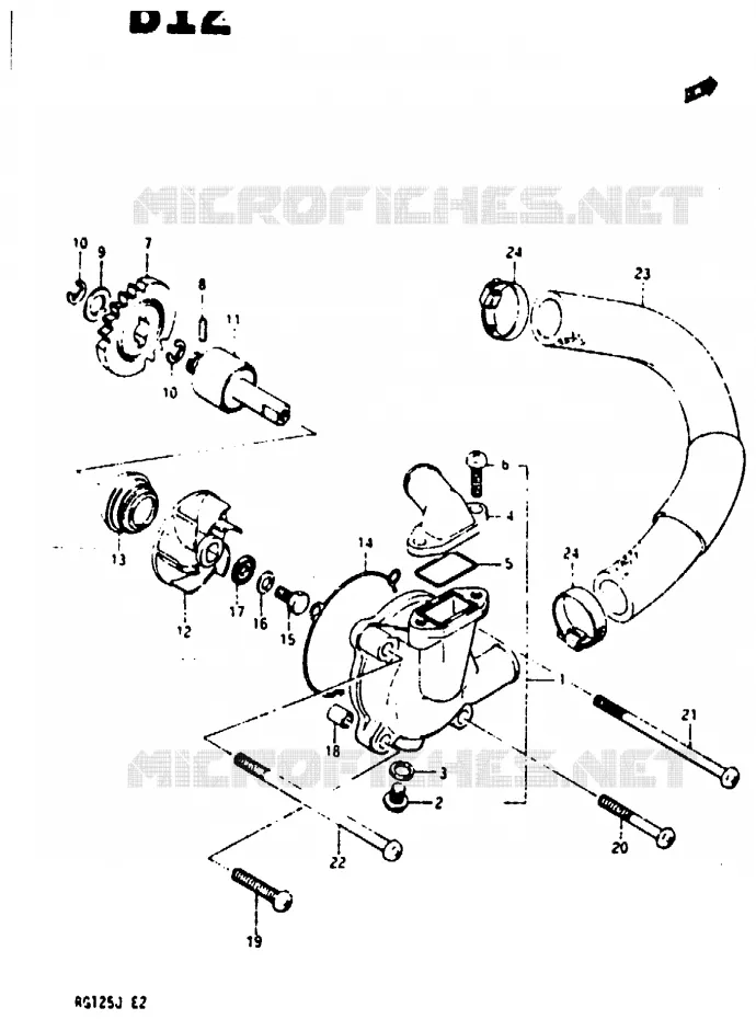 WATER PUMP Suzuki MOTO 125 RG 1988  RG125BJ(G/H/J)