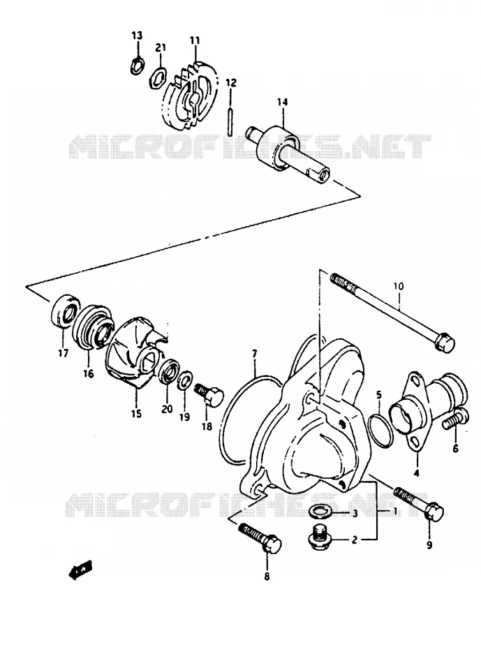 WATER PUMP Suzuki MOTO 125 RG 1994  RG125FUR(N/P/R)