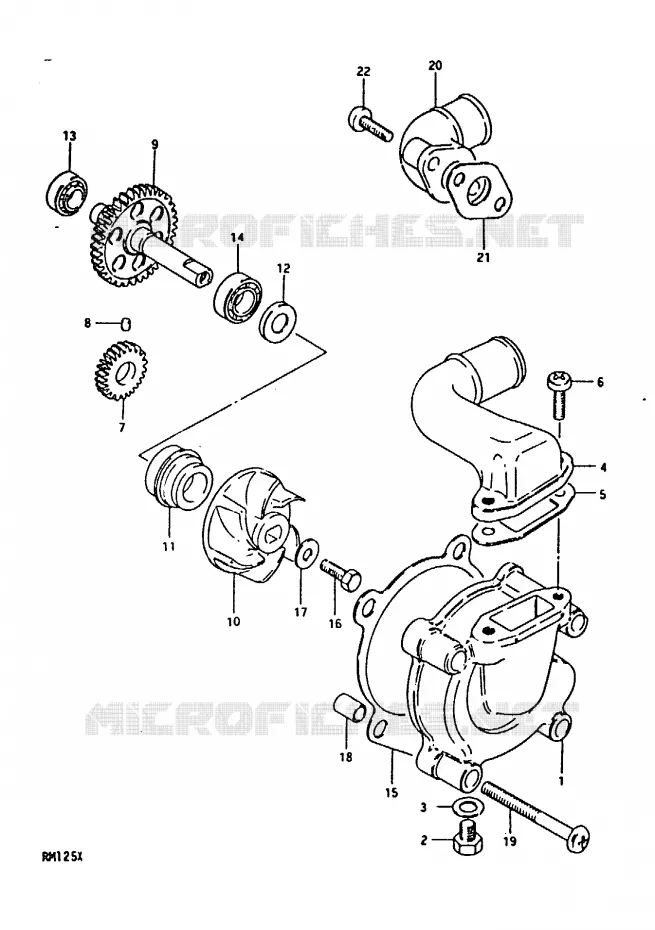 WATER PUMP Suzuki MOTO 125 RM 1981  RM125X