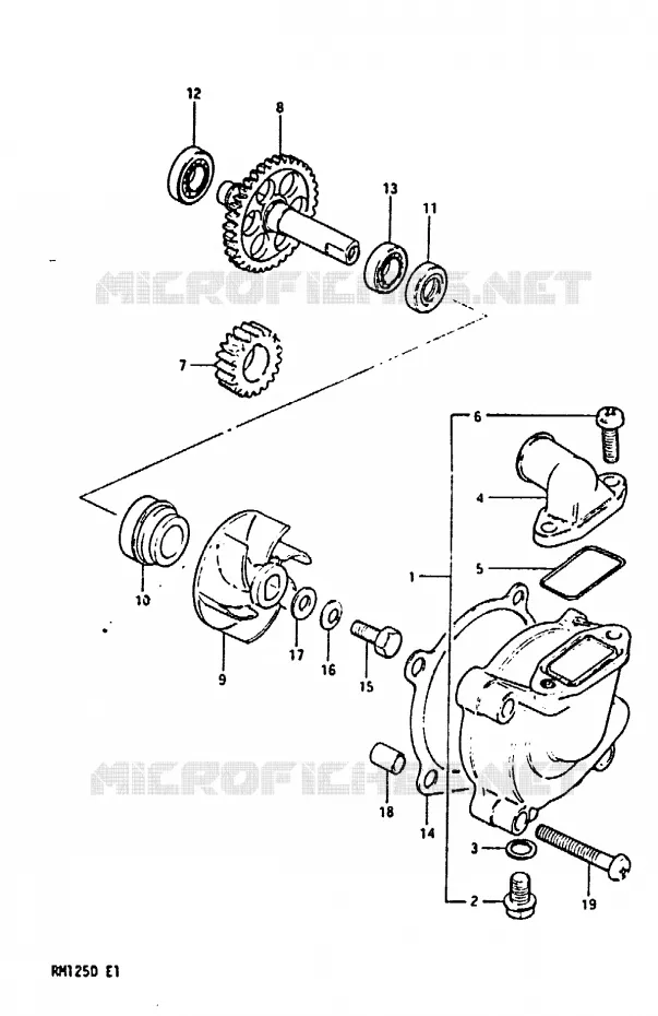 WATER PUMP Suzuki MOTO 125 RM 1983  RM125D