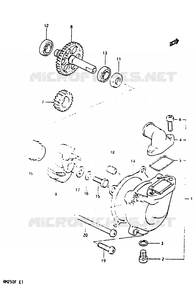 WATER PUMP Suzuki MOTO 250 RM 1984  RM250E(E/F)