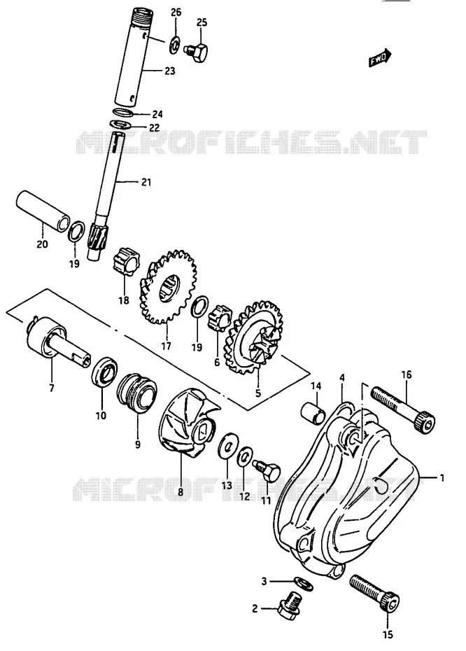 WATER PUMP Suzuki MOTO 50 RG 1984  RG50WE(D/E/F/1/G/J/K)