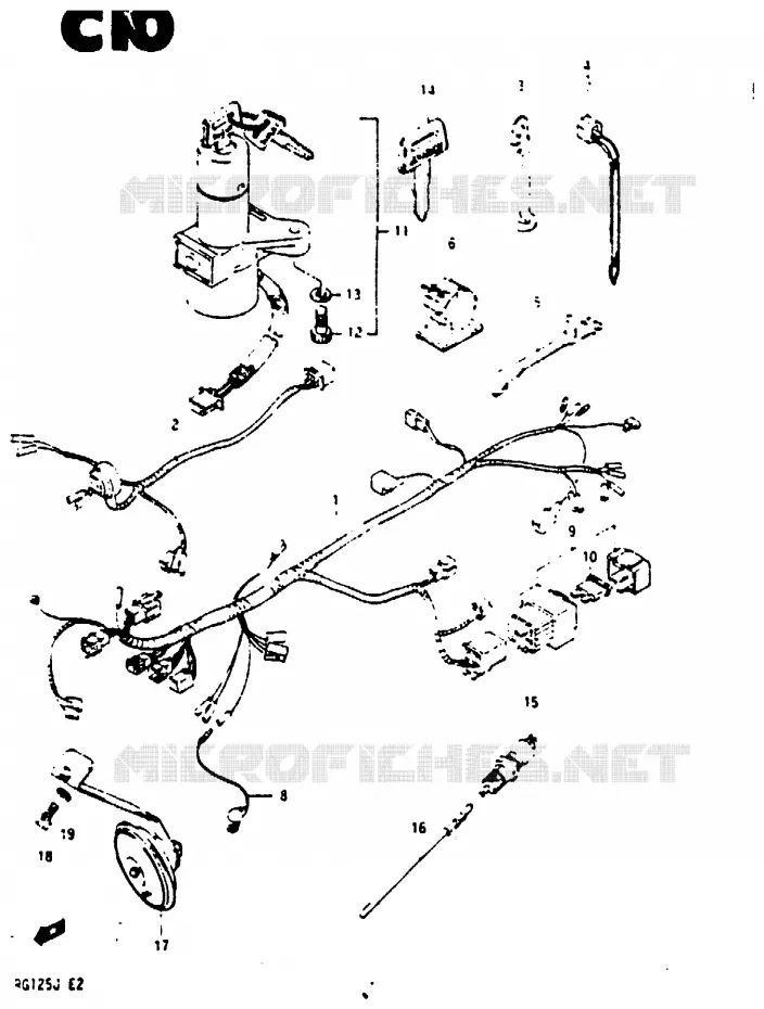WIRING HARNESS Suzuki MOTO 125 RG 1986  RG125UCG(G/H/J)