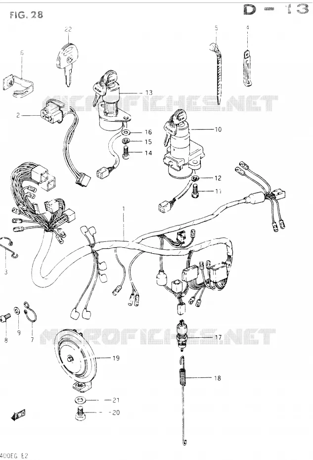 WIRING HARNESS Suzuki MOTO 400 GSX 1986  GSX400SG(E2)