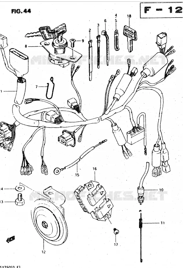 WIRING HARNESS Suzuki MOTO 750 GSX-S 1983  GSX750SD(E1)