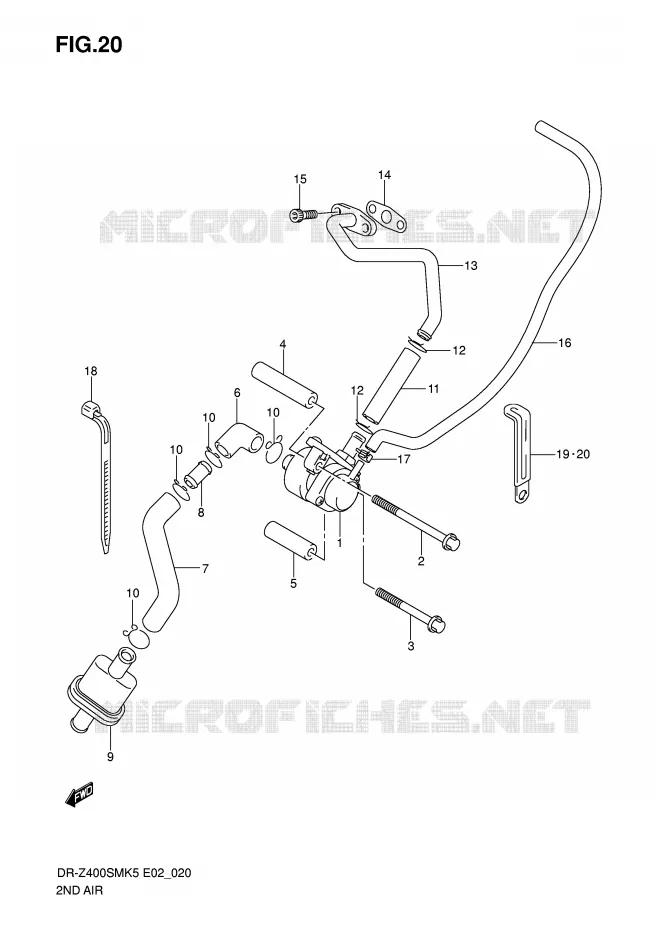 ANTI POLLUTION SYSTEM Suzuki MOTO 400 DR-Z 2007  DR-Z400SMK7(E2)