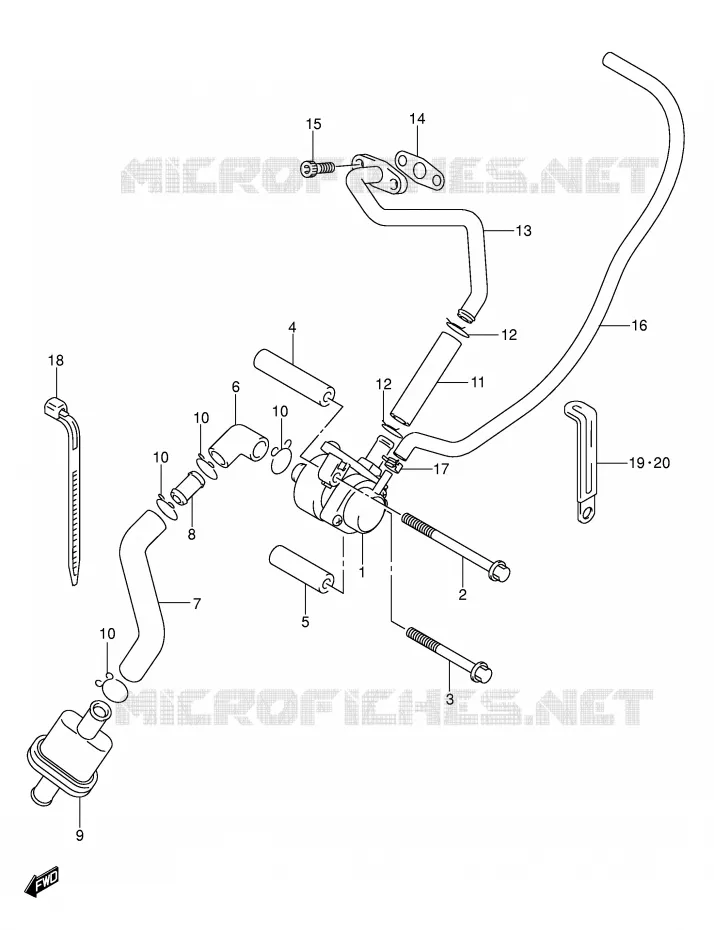 ANTI POLLUTION SYSTEM Suzuki MOTO 400 DR-Z 2008  DR-Z400SK8(E2)
