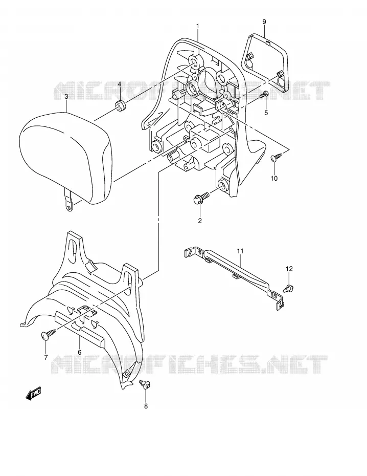 BACKREST (CENTER)(MODEL K4) Suzuki SCOOTER 250 BURGMAN 2004  AN250K4(E2)