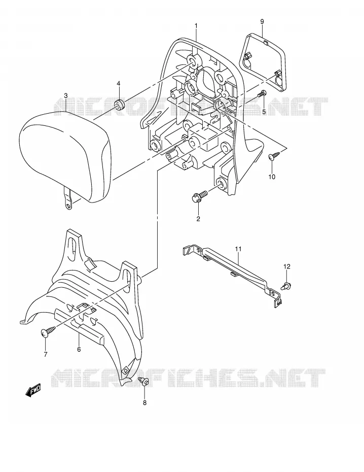 BACKREST (CENTER)(MODEL K4) Suzuki SCOOTER 400 BURGMAN 2005  AN400K5(E2)