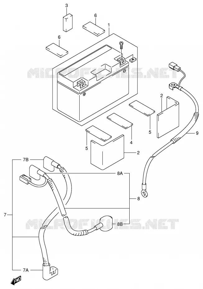 BATTERY (DR-Z400EY/EK1/EK2/EK3/EK4) Suzuki MOTO 400 DR-Z 2003  DR-Z400K3(E1)
