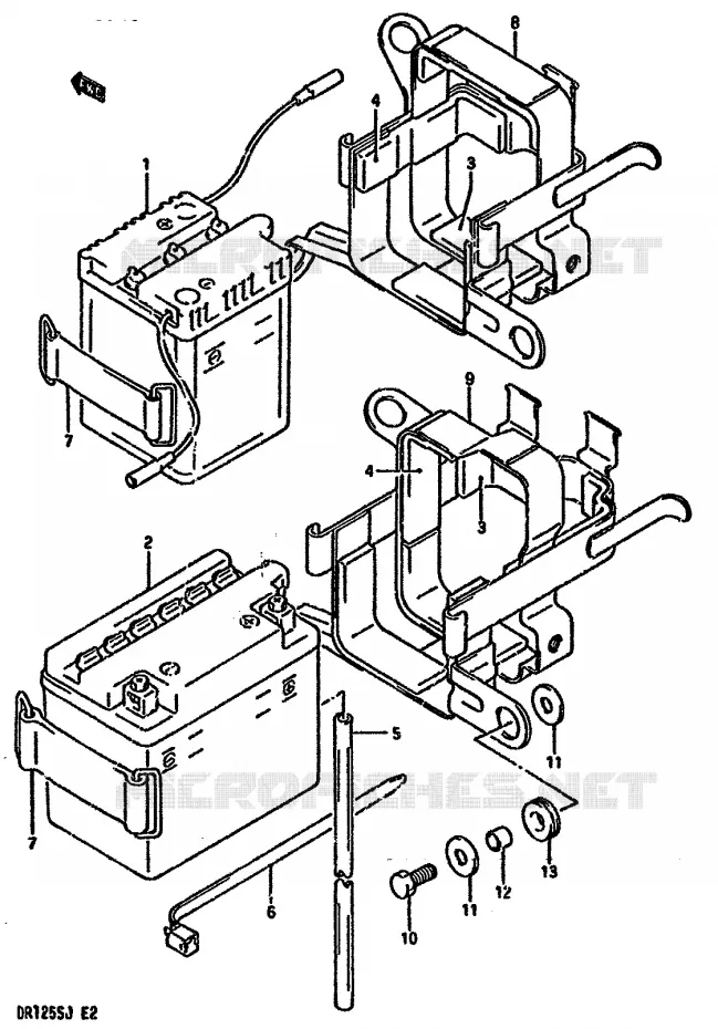 BATTERY Suzuki MOTO 125 DR 1988  DR125SJ(F/H/J)