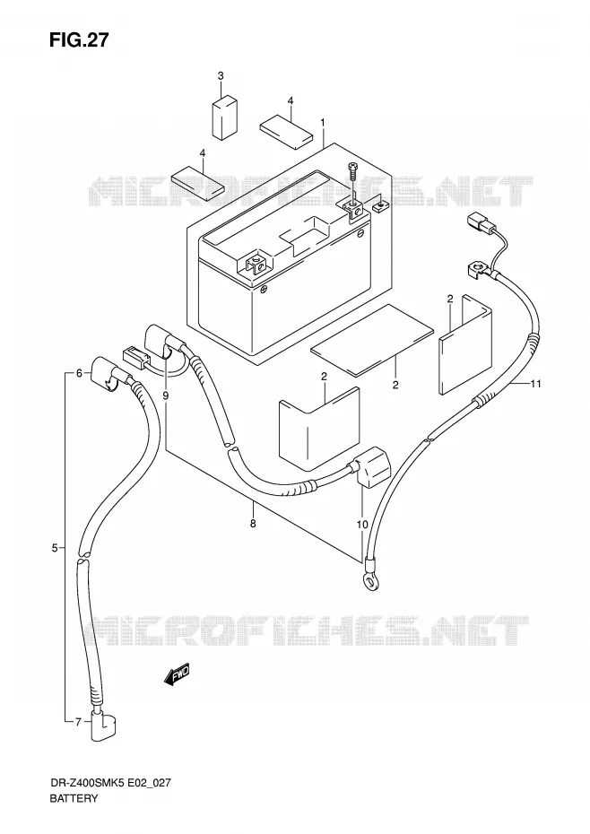 BATTERY Suzuki MOTO 400 DR-Z 2006  DR-Z400SMK6(E2)