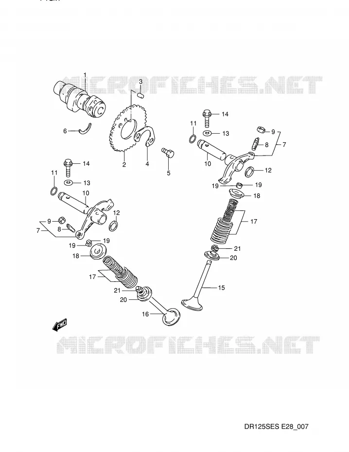 CAM SHAFT - VALVE Suzuki MOTO 125 DR 1994  DR125SER(E28)