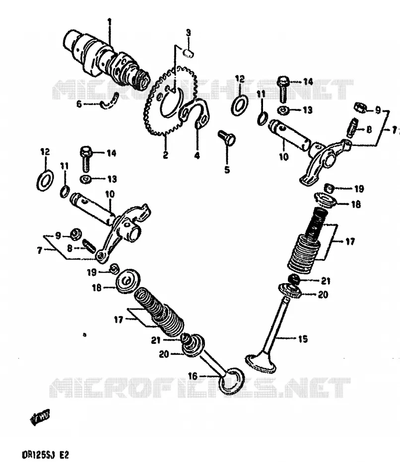 CAM SHAFT-VALVE Suzuki MOTO 125 DR 1987  DR125SH(F/H/J)