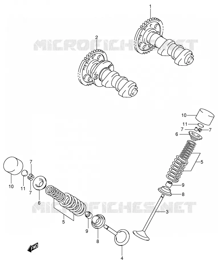 CAM SHAFT/VALVE Suzuki MOTO 400 DR-Z 2002  DR-Z400SK2(E2)