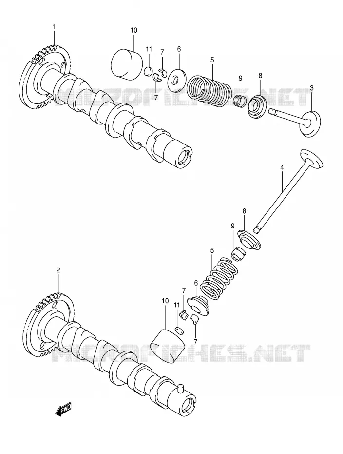 CAM SHAFT/VALVE Suzuki SCOOTER 650 BURGMAN 2004  AN650K4(E2)