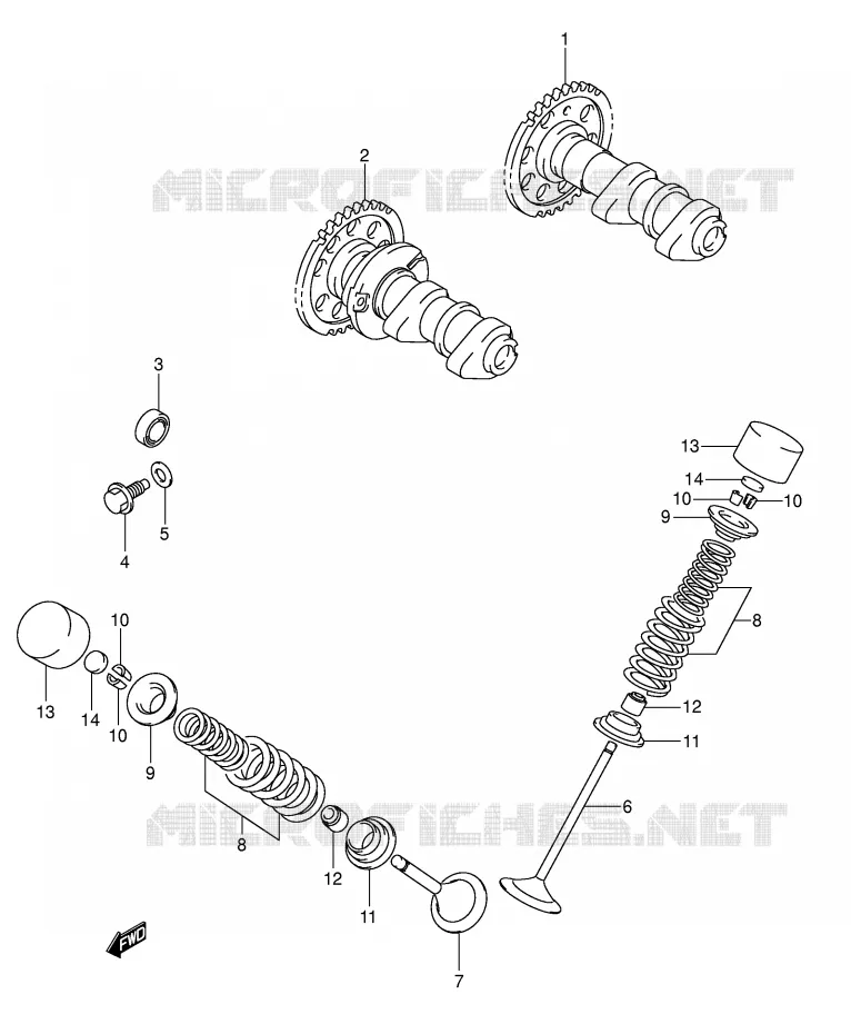 CAMSHAFT - VALVES Suzuki MOTO 400 DR-Z 2007  DR-Z400EK7(E3/E28)