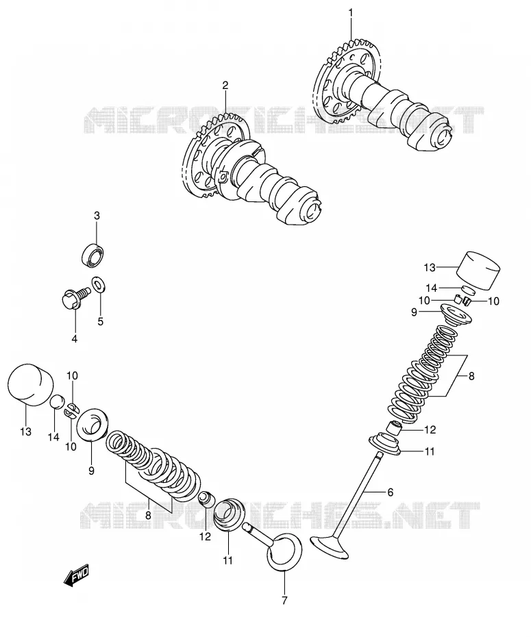 CAMSHAFT/VALVE Suzuki MOTO 400 DR-Z 2006  DR-Z400EK6(E1)