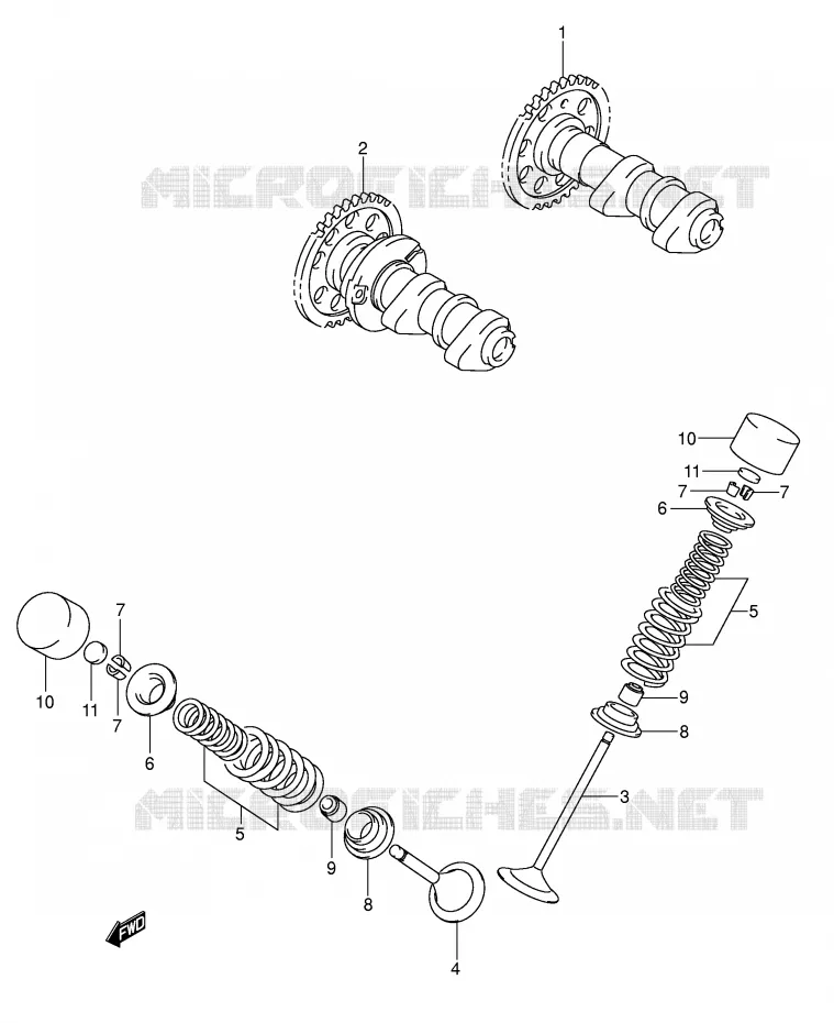 CAMSHAFT/VALVE Suzuki MOTO 400 DR-Z 2006  DR-Z400SK6(E3/E28)