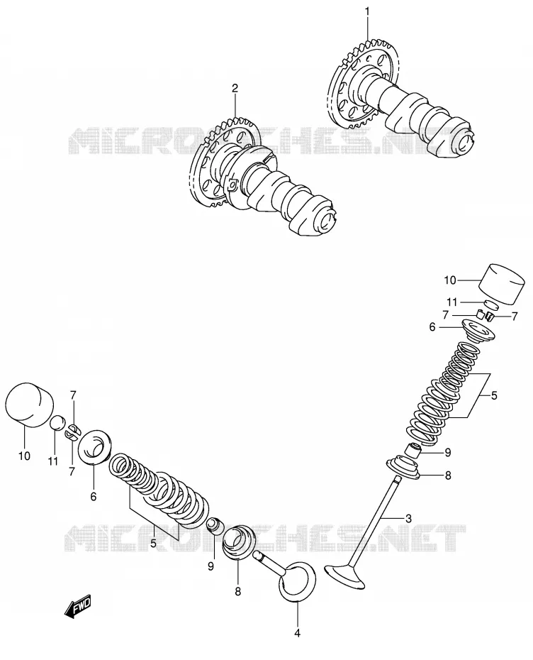 CAMSHAFT/VALVE Suzuki MOTO 400 DR-Z 2008  DR-Z400SK8(E2)