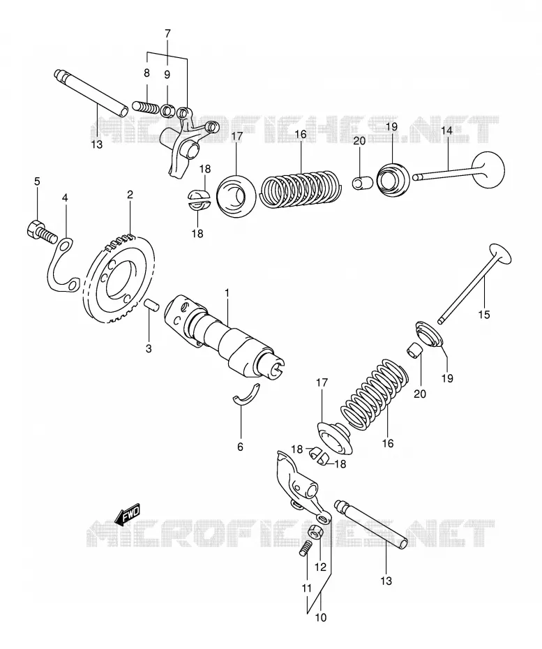 CAMSHAFT/VALVE Suzuki SCOOTER 250 BURGMAN 2004  AN250K4(E2)