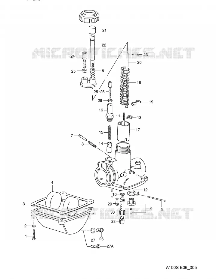 CARBURETOR (E6,P6) Suzuki MOTO 100 A100 1995  A100S(E6)