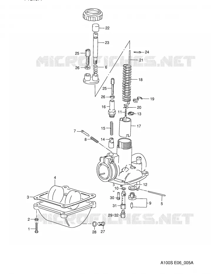 CARBURETOR (P23,P32) Suzuki MOTO 100 A100 1995  A100S(E6)