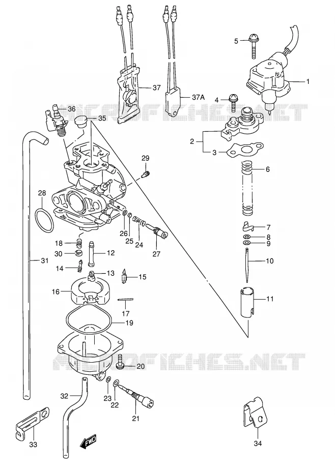 CARBURETOR Suzuki SCOOTER 50 AE 1996  AE50T(E1)
