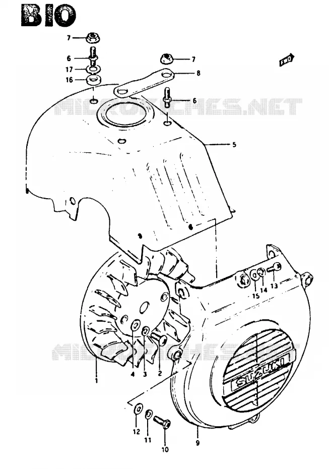 COOLING FAN (MODEL D) Suzuki SCOOTER 50 CS 1983  CS50DD(Z/D)