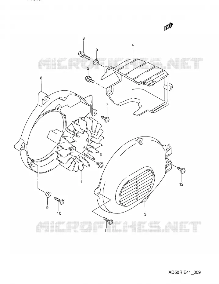 COOLING FAN (MODEL L,MODEL K E6) Suzuki SCOOTER 50 AD 1989  AD50WK(E41)