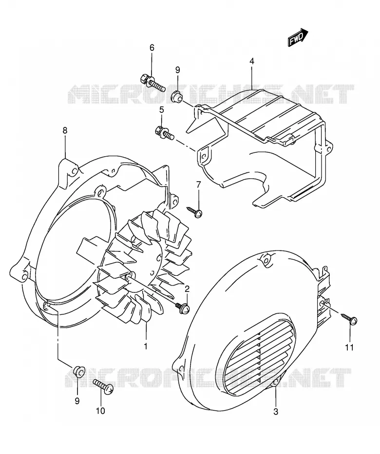 COOLING FAN Suzuki SCOOTER 50 AE 1993  AE50KP(E1)