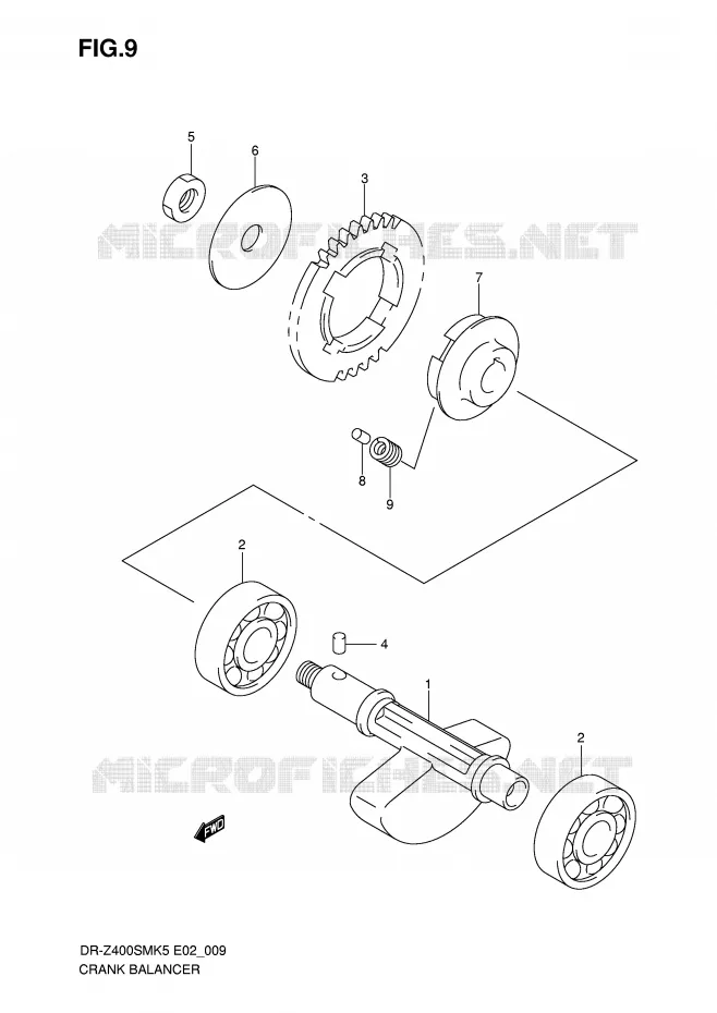 CRANK BALANCER Suzuki MOTO 400 DR-Z 2007  DR-Z400SMK7(E2)