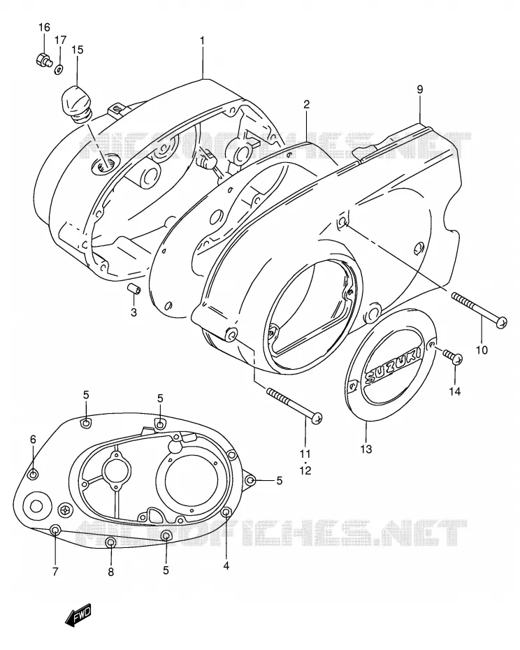 CRANKCASE COVER Suzuki MOTO 120 BX 1994  BX120R(P97)